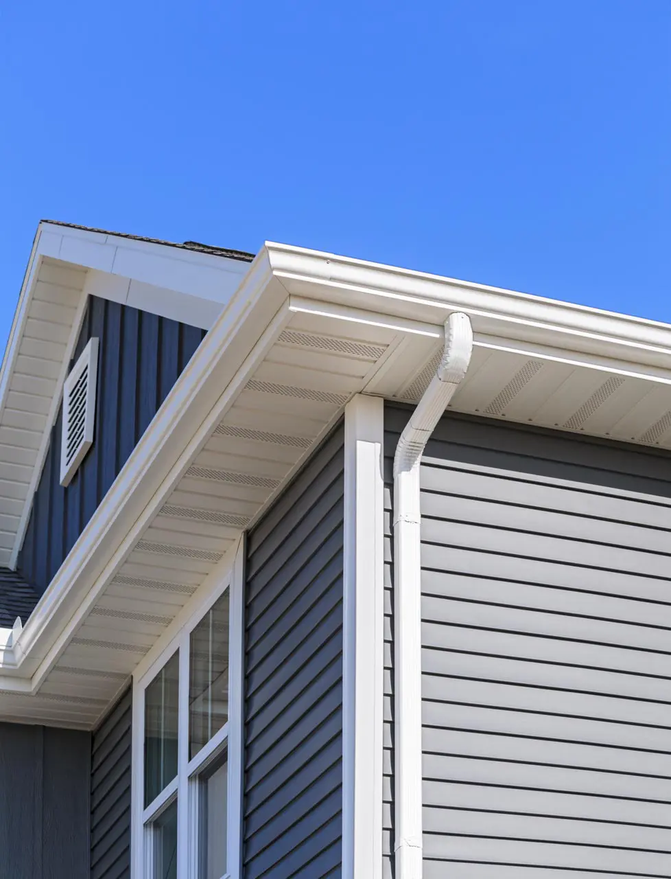 New home with gutters and soffit